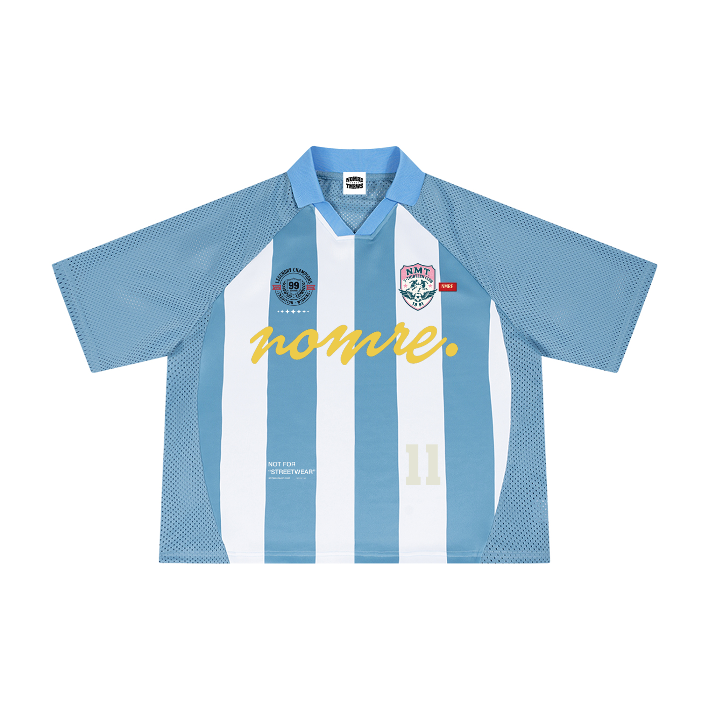11CLUB Striped Mesh Boxy Soccer Jersey