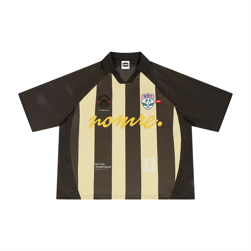 11CLUB Striped Mesh Boxy Soccer Jersey