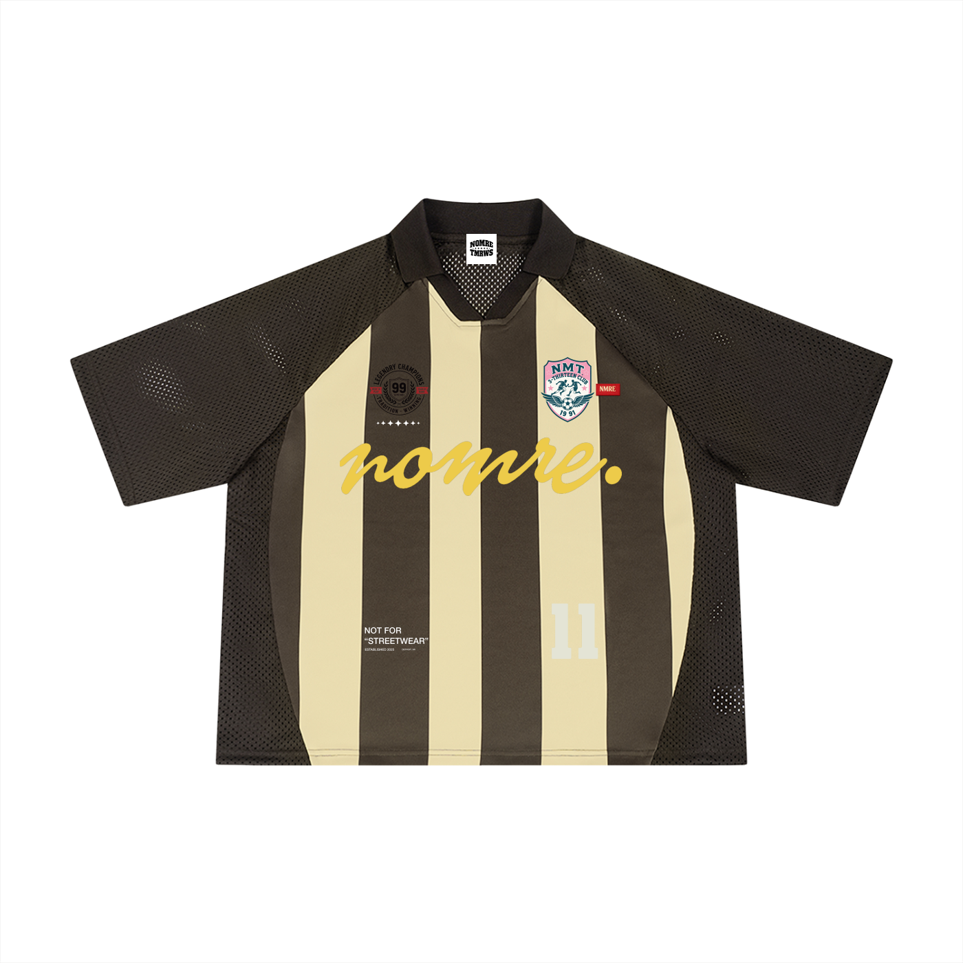 11CLUB Striped Mesh Boxy Soccer Jersey